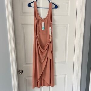 Nine Britton Asymmetrical Dress in Soft Peach